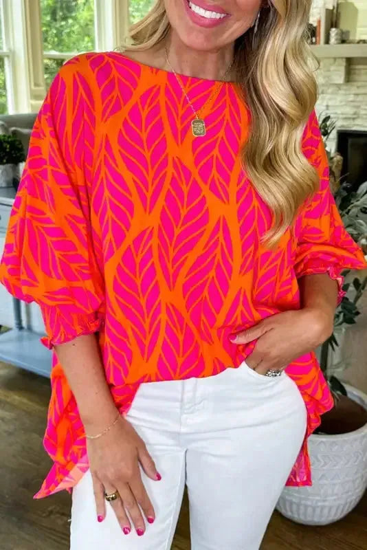 Island Breeze Puff Sleeve Blouse-0